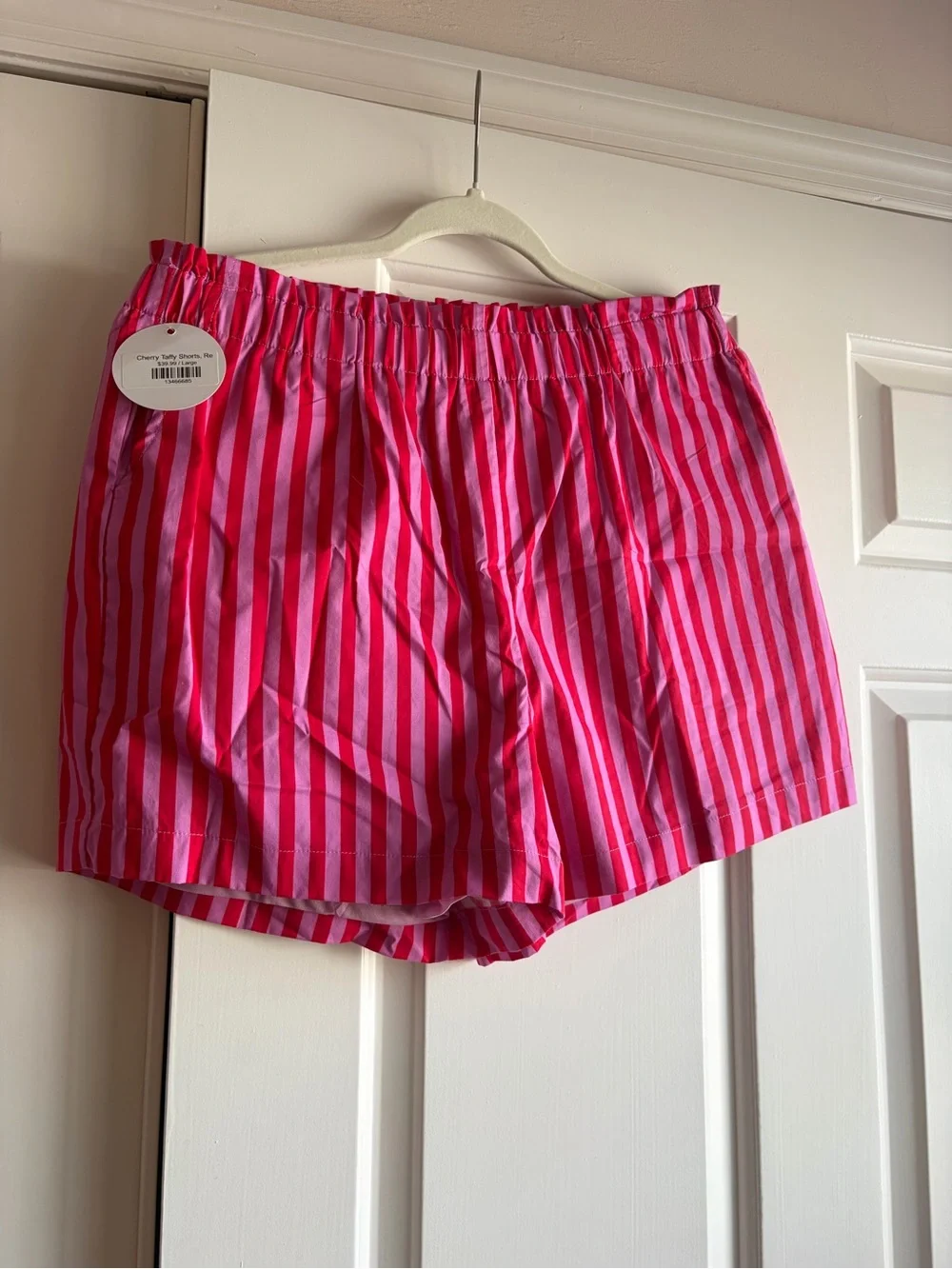 entro Pink and Hot Pink Striped Two-Piece Tank and Shorts Set